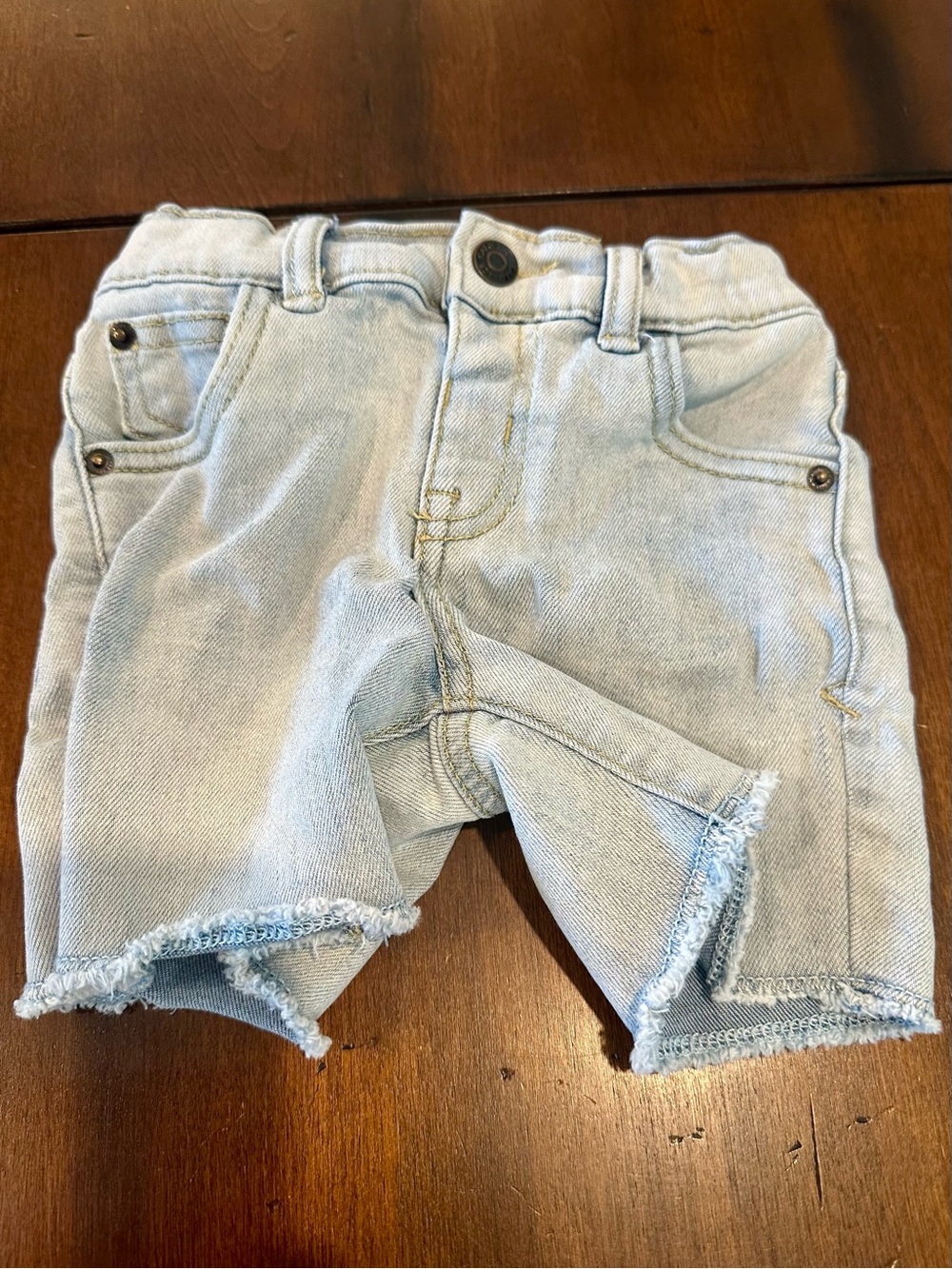 Cat & Jack Light Wash Denim Cutoff Shorts Size 12 Months